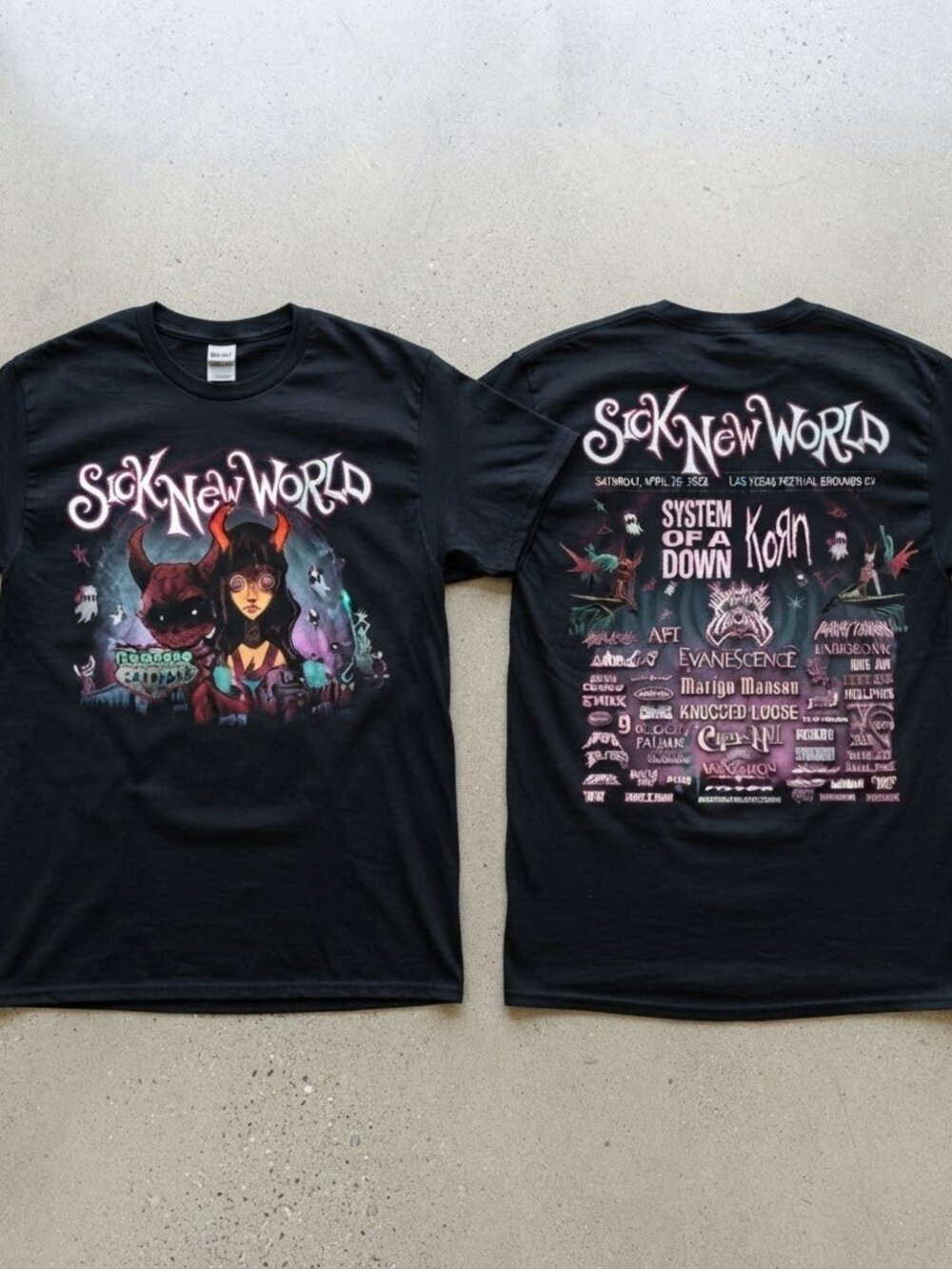 Sick New World Las Vegas Festival Red Devil Black T-Shirt S-4XL